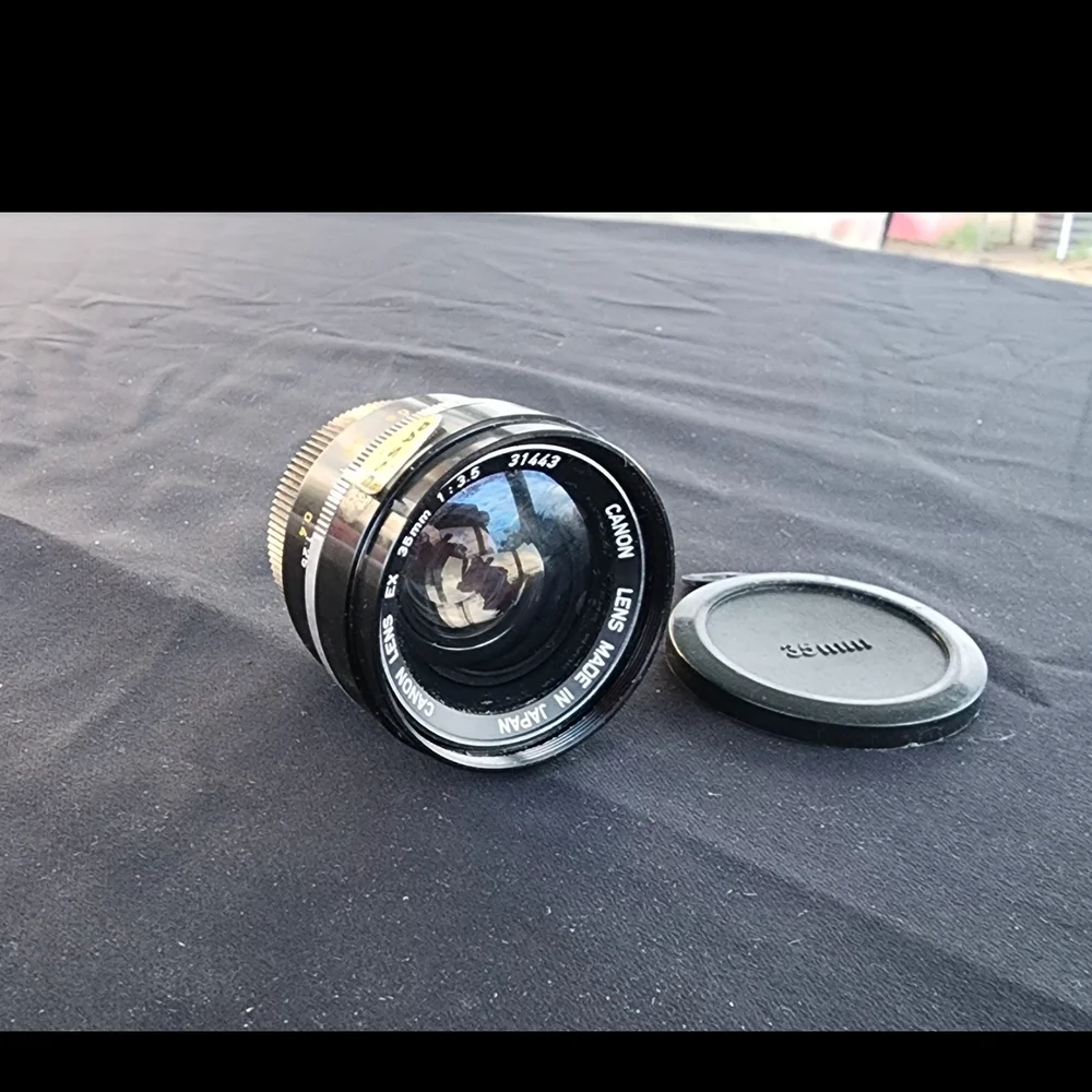 Vintage Canon EX 95 mm 1 3:5 Lens Made In Japan With Case and T65 Lens Hood